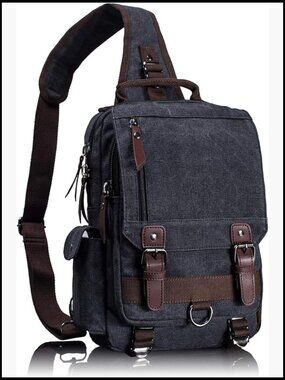 Canvas Messenger Crossbody Bag Vintage Sling Bag for Men Women Travel